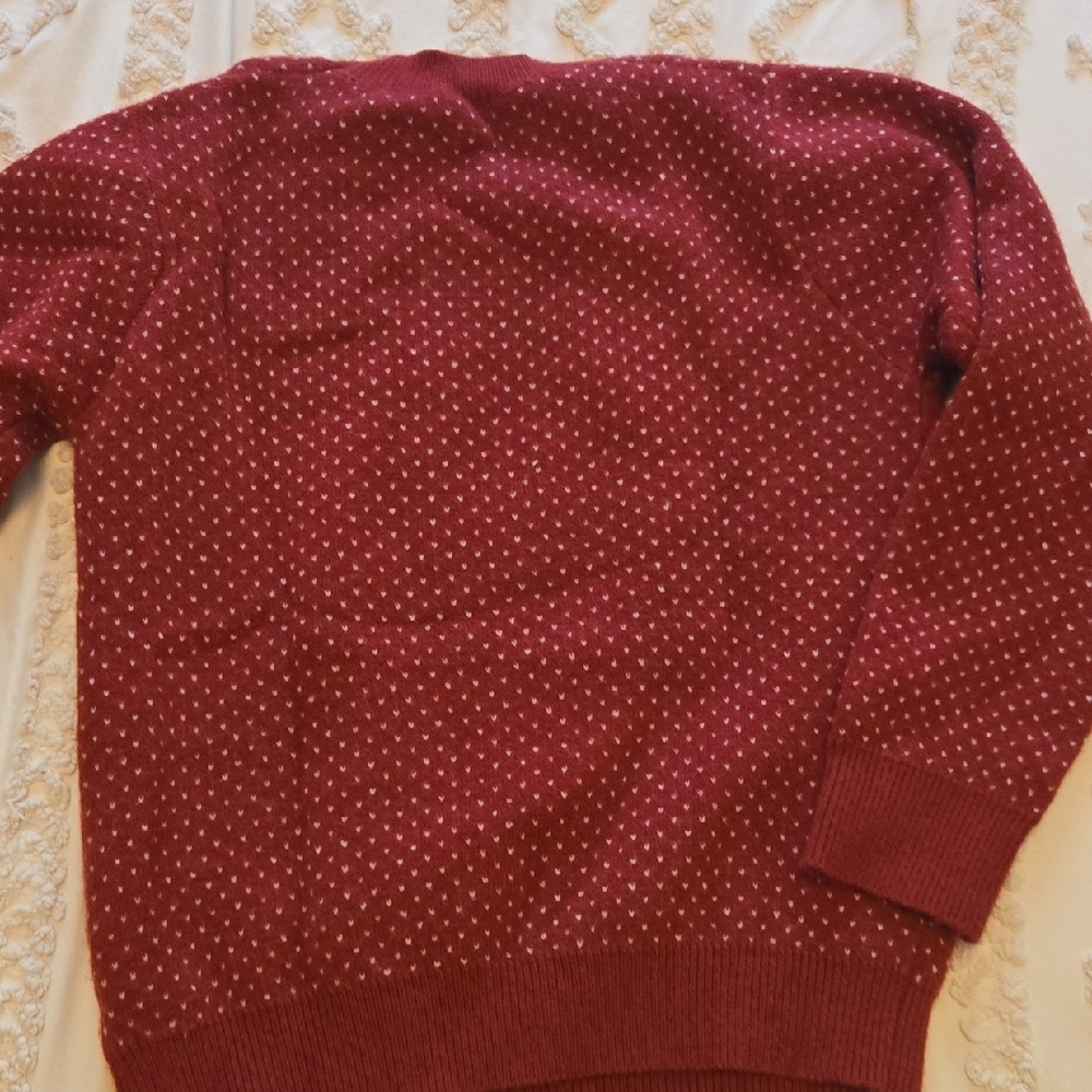 SHEIN Red and White Crew Neck Sweater with Festive Reindeer Design - Picture 4 of 4